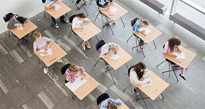 students sitting an exam